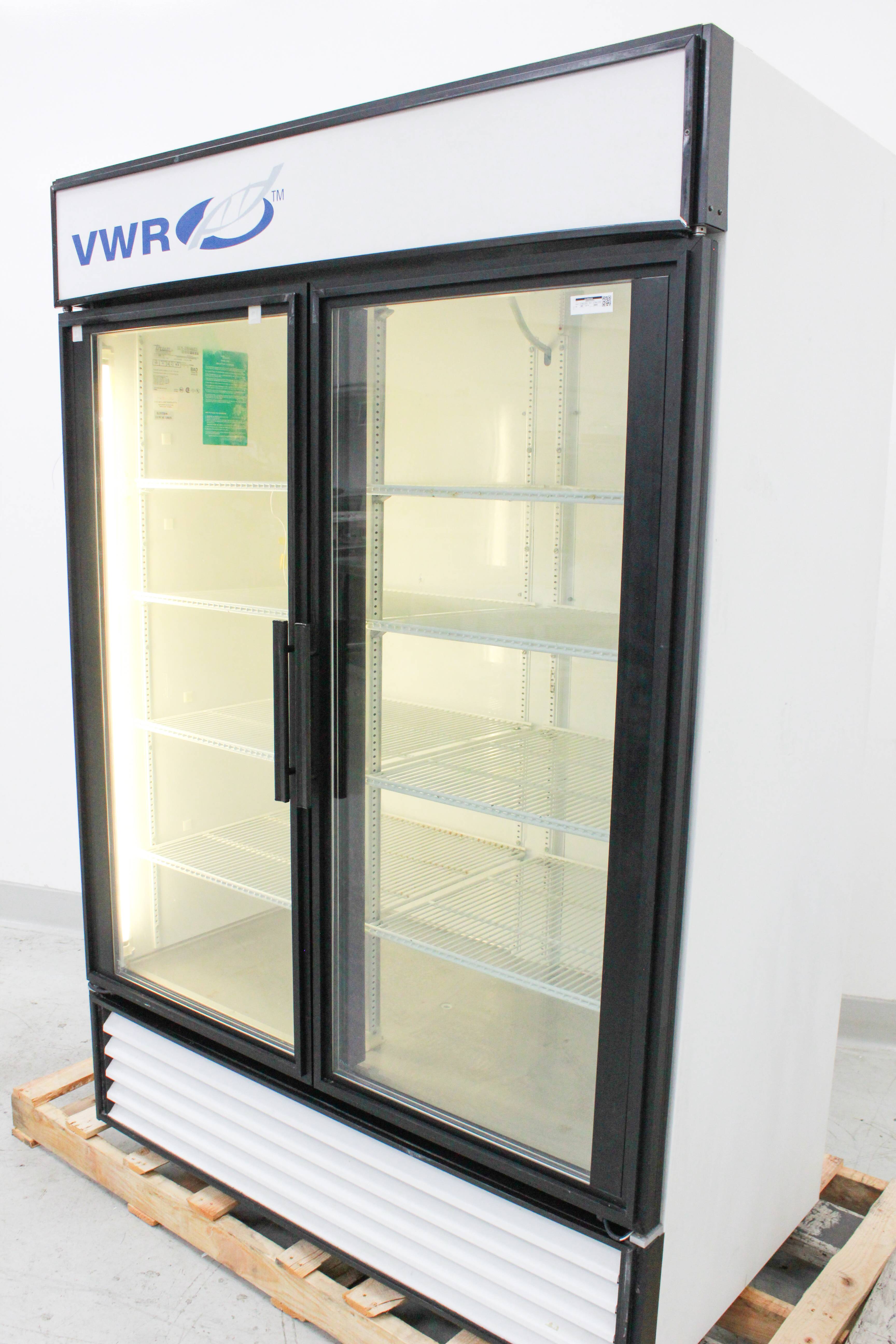 VWR True GDM-49 Refrigerator Dual Glass Door 49 Cu Ft 33F-38F LED Light