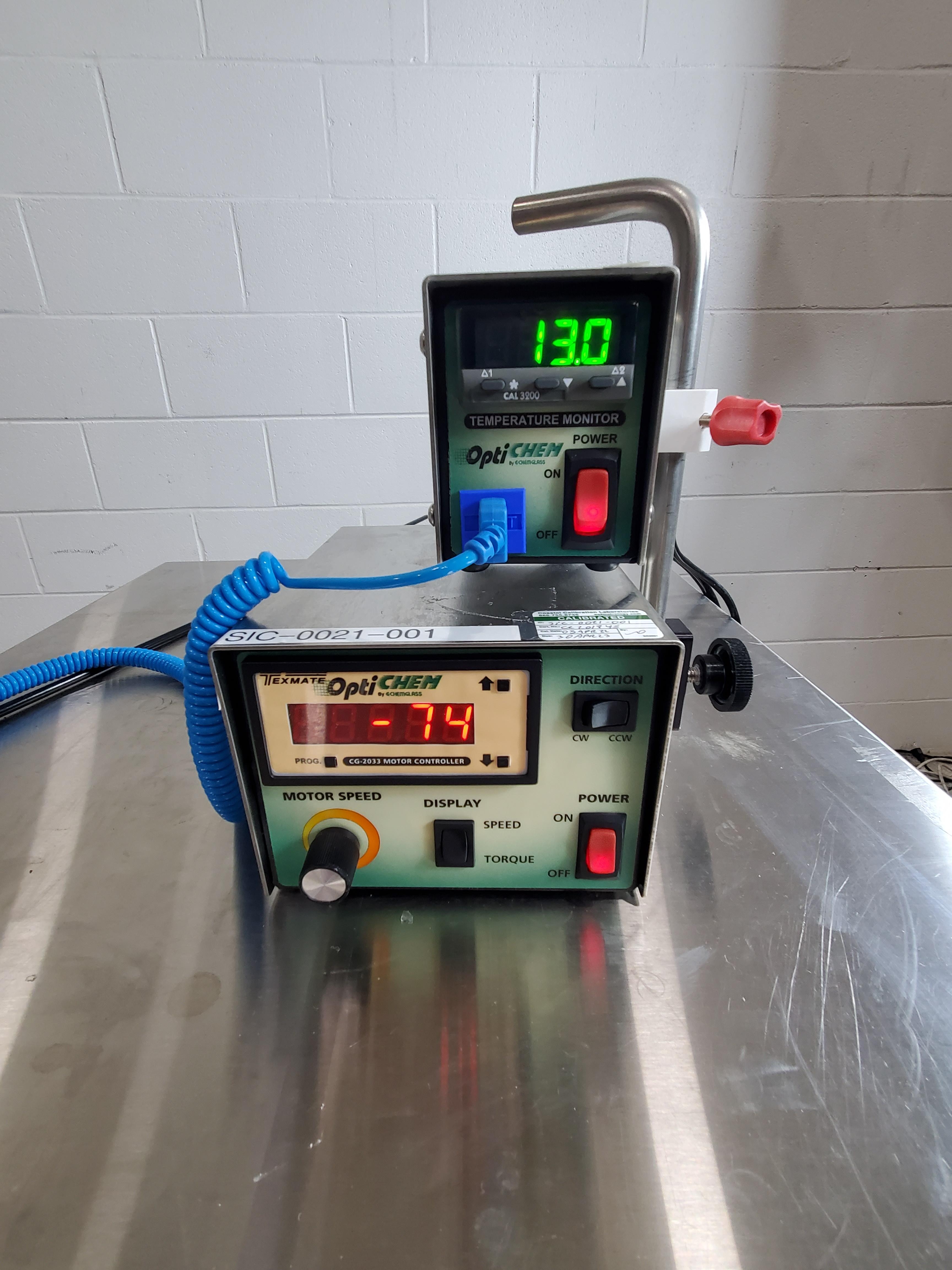Chemglass CG-2033 Motor Controller CG-3498 Temp Monitor Lab Controller