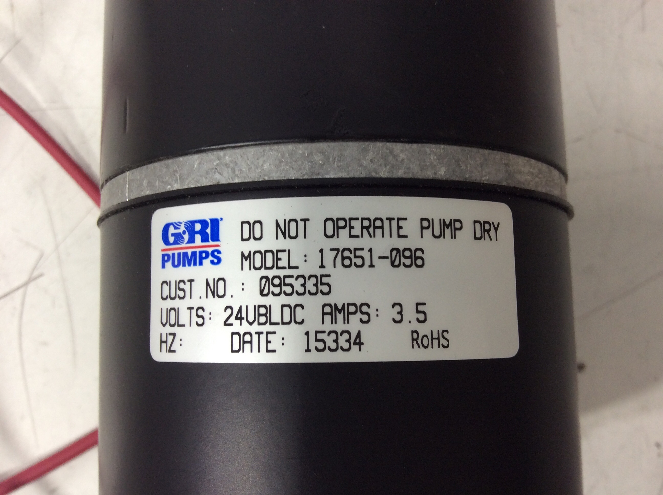GRI 17651-096 Pump High-Speed Mag-Drive Brushless DC Motor 75PSI 8.68GPM