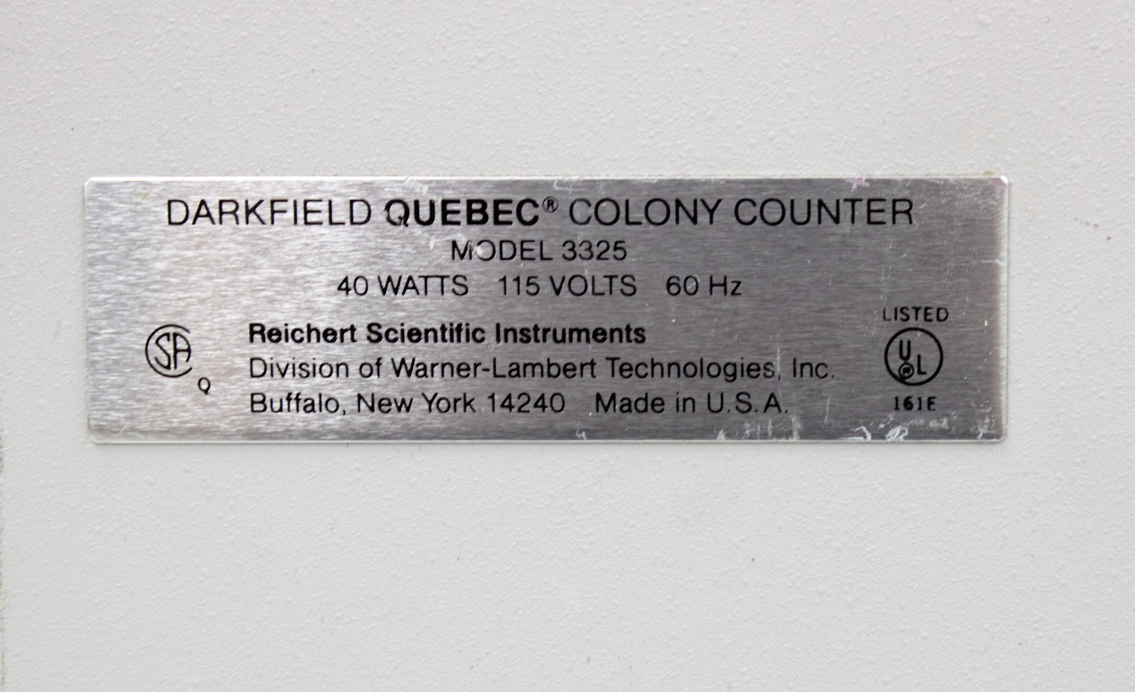 Reichert 3325 Colony Counter Darkfield Quebec Design Used Powers On 100mm