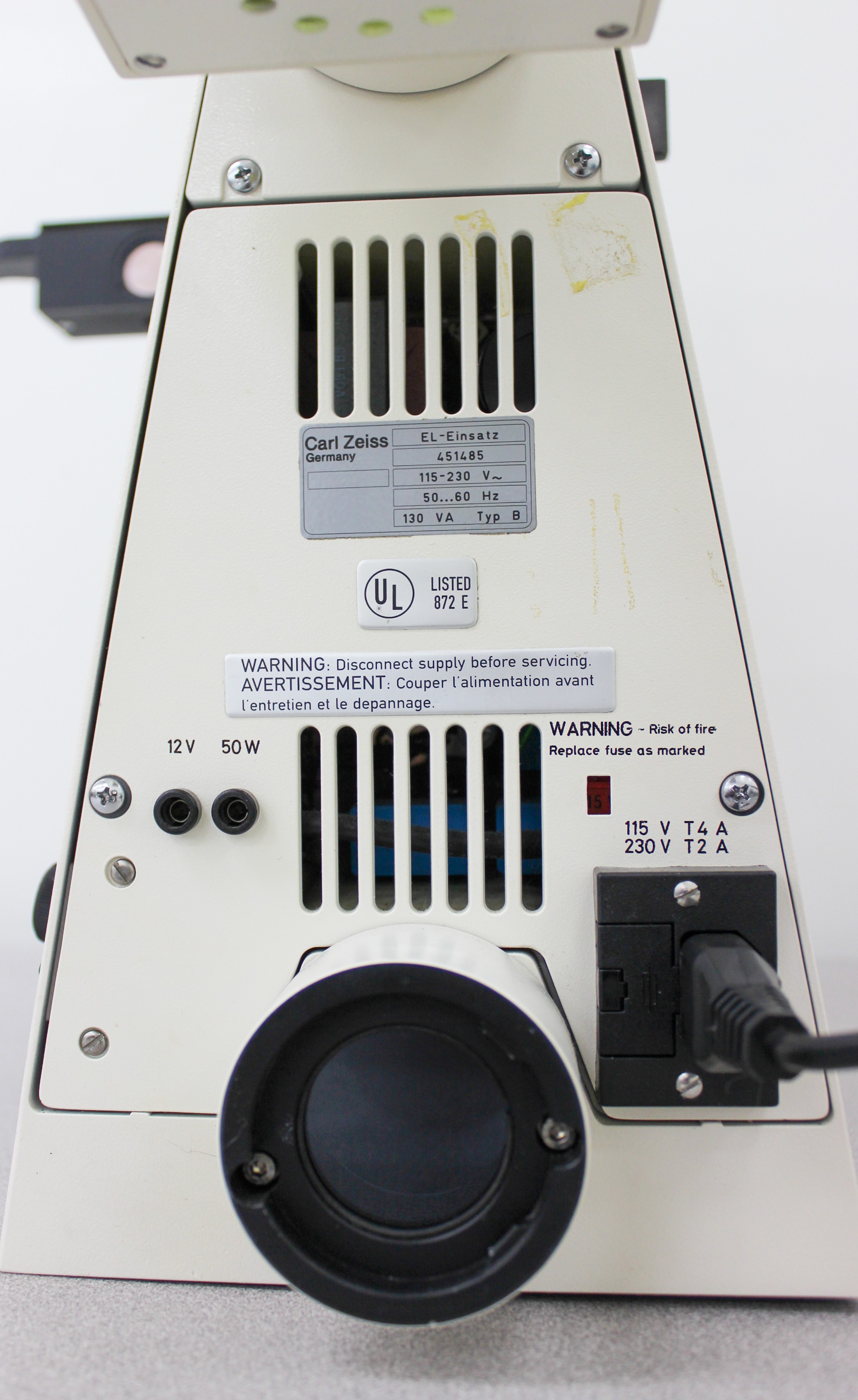 Zeiss Axioskop Microscope Power Supply 75W/100W Short Arc Lamp 100x Lens