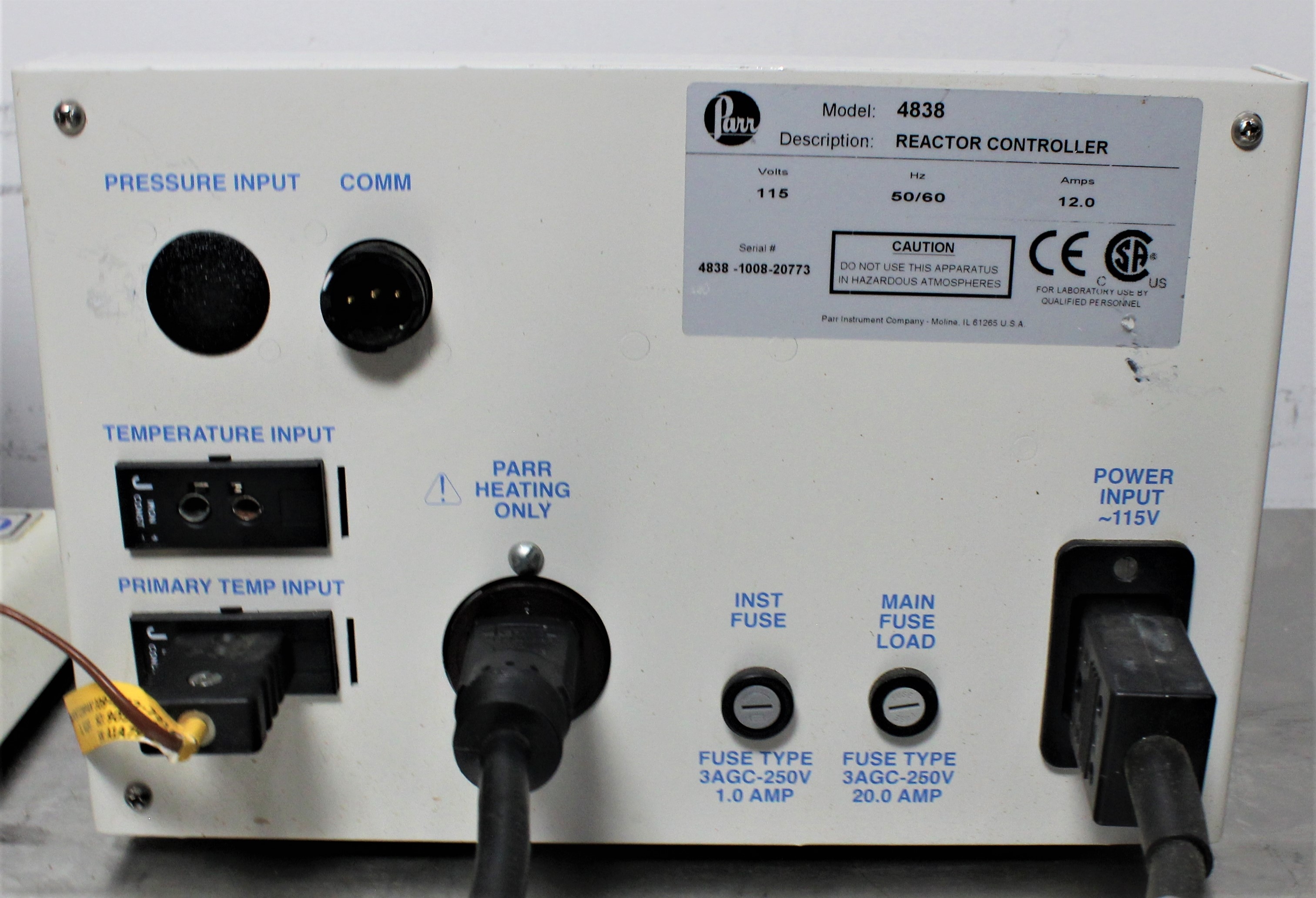 PARR 4913 4838 Temperature Controller Chemistry Controller Fair Used