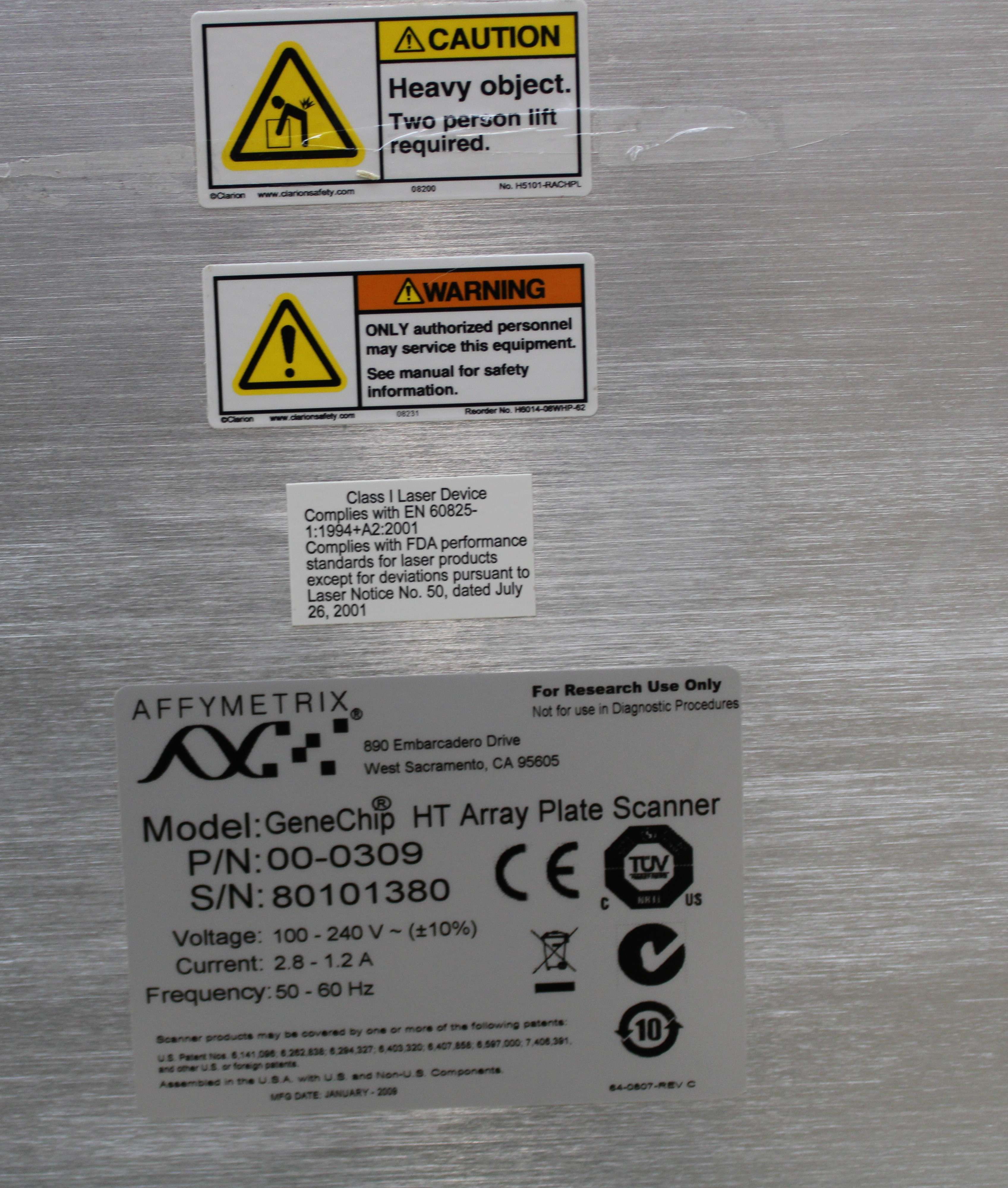 Affymetrix Autoloader GeneChip HT Array Plate Scanner, Used, 120V/220V 50Hz/60Hz
