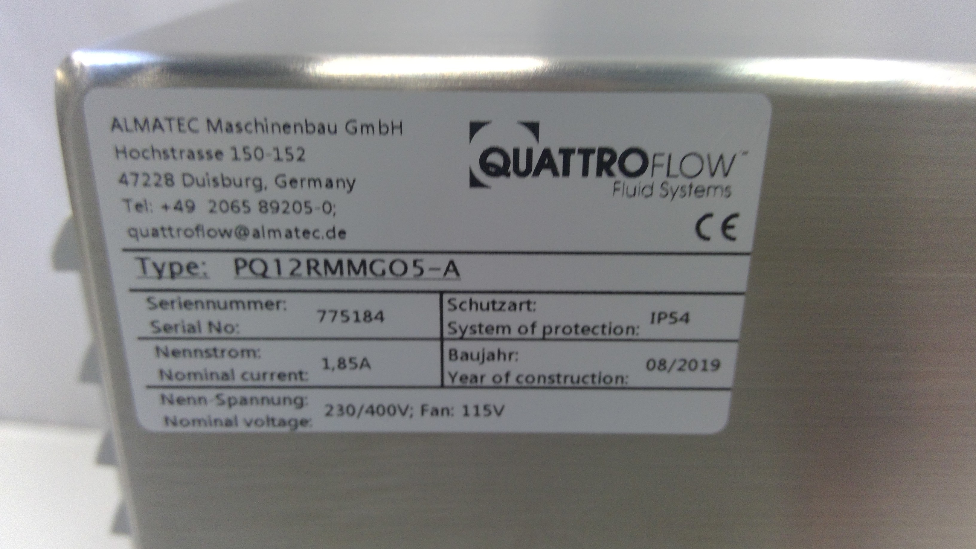 Quattroflow PQ12RMMGO5-A Specialty Pump System for Pharmaceutical Applications
