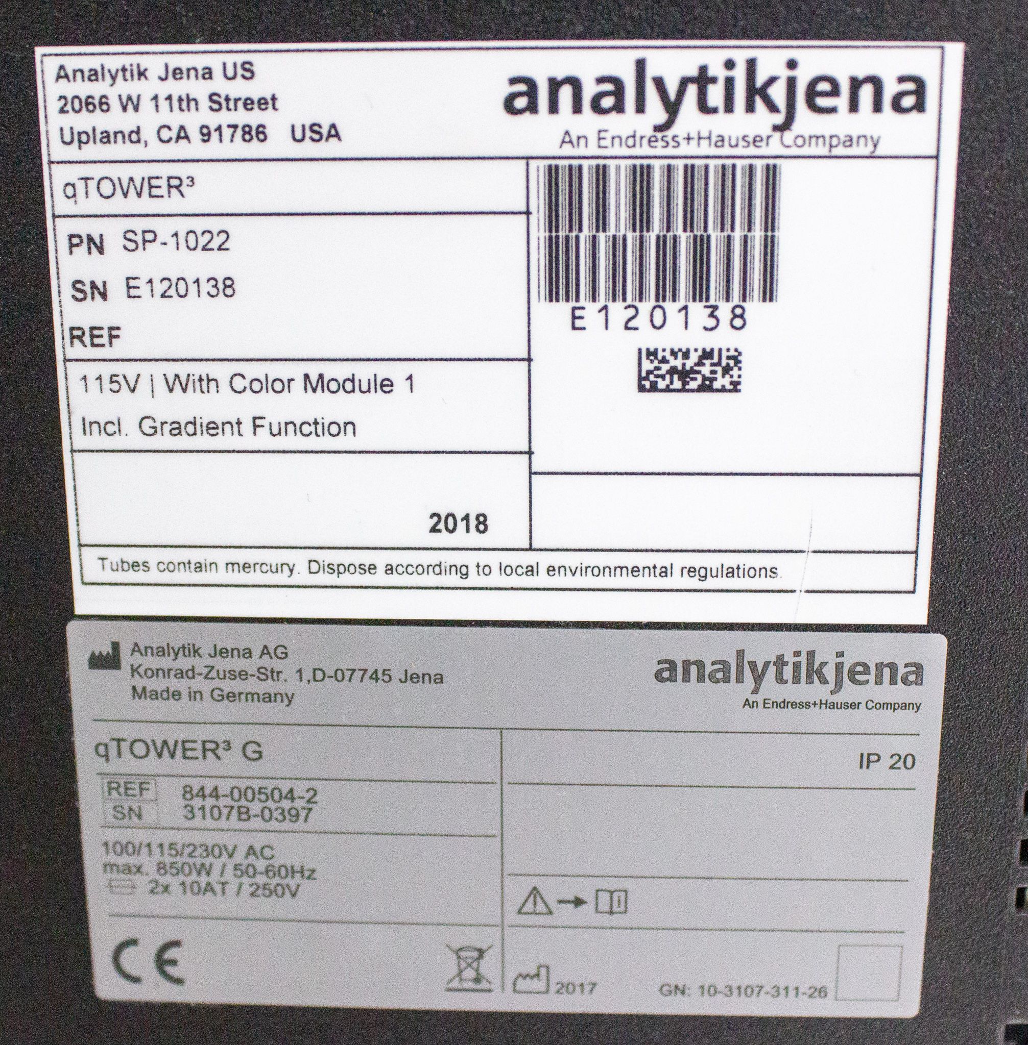 Analytik Jena qTOWER3G Real Time PCR Thermal Cycler 96 Well Block 12 Colors