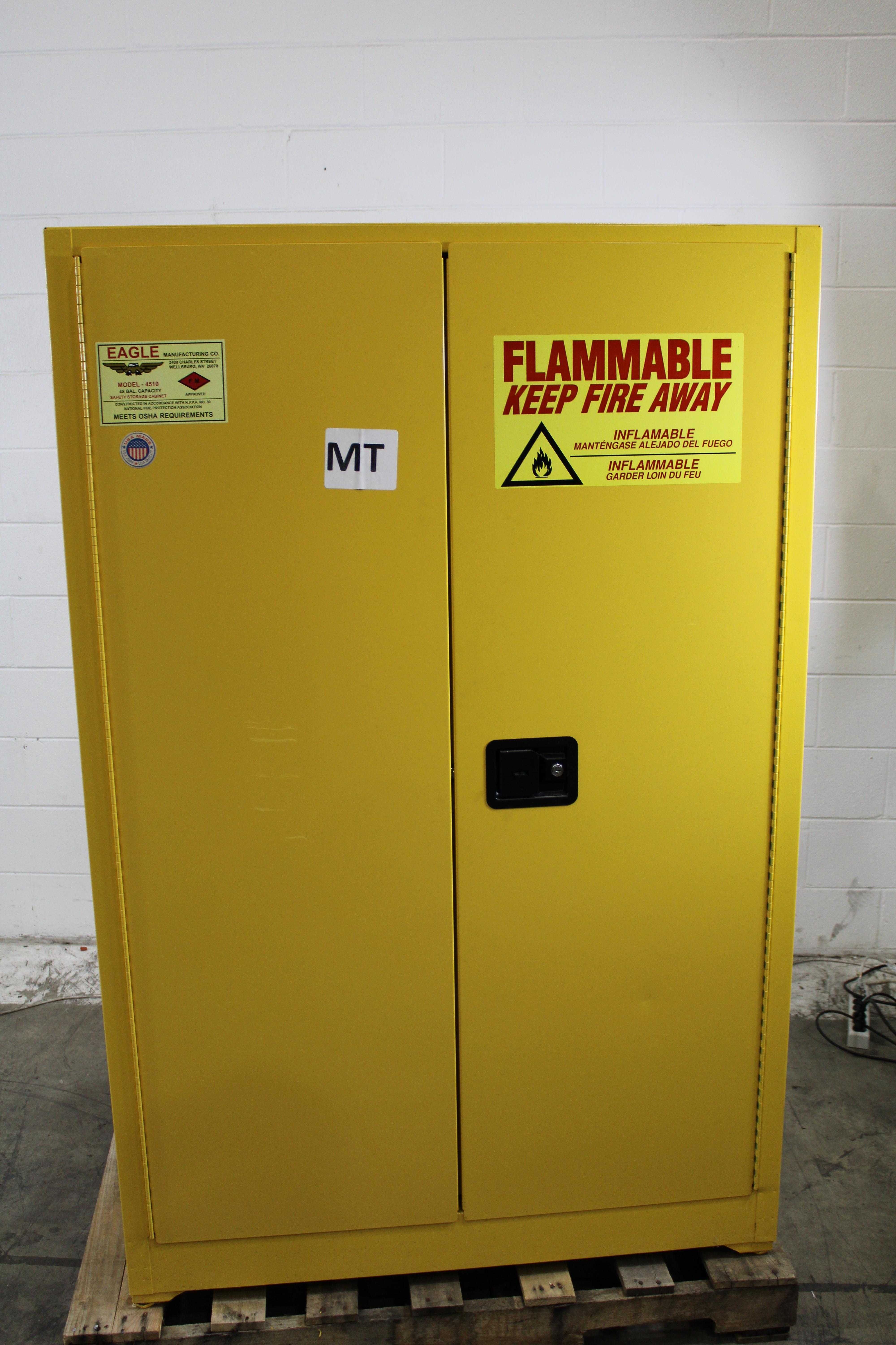 Eagle 4510 Safety Cabinet Flammable Storage 45 Gallon 2 Shelves Used