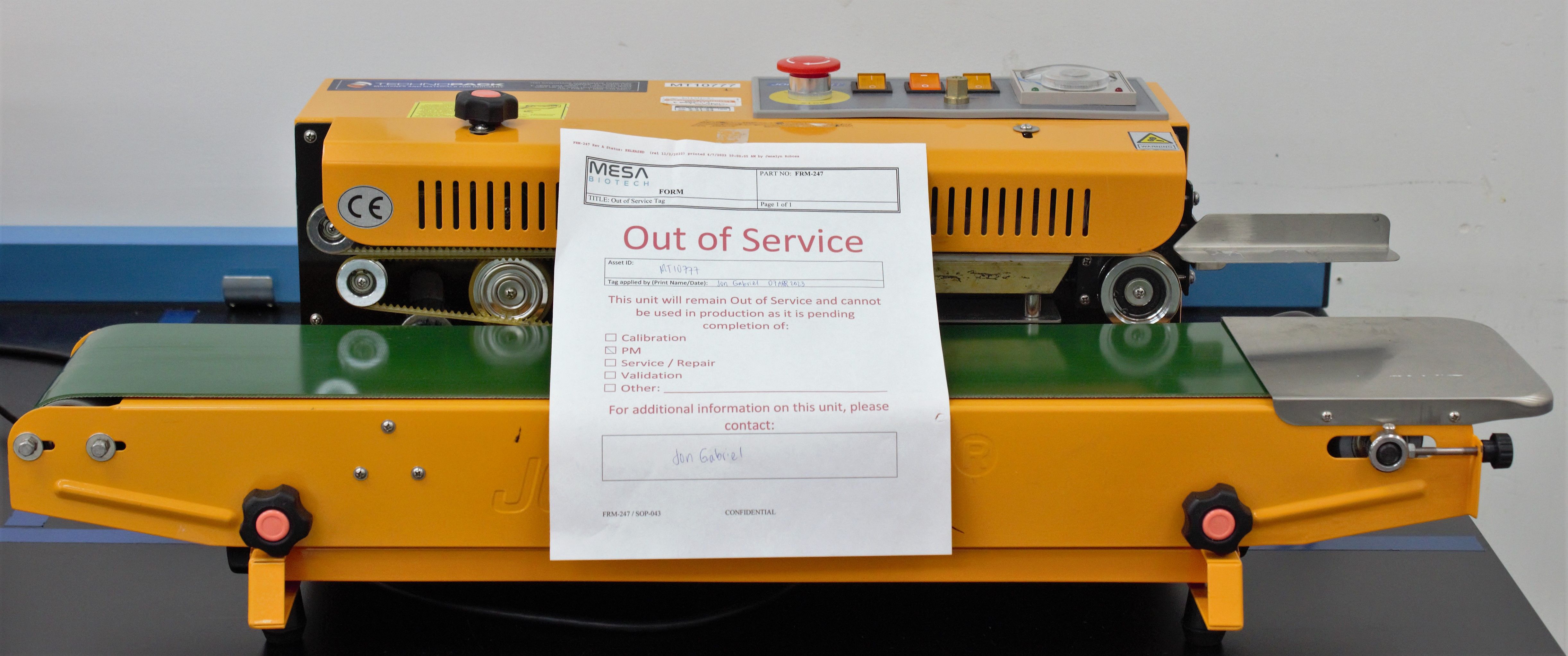 JORESTECH CBS-630 Band Sealer Industrial Packaging High Speed 12m/min