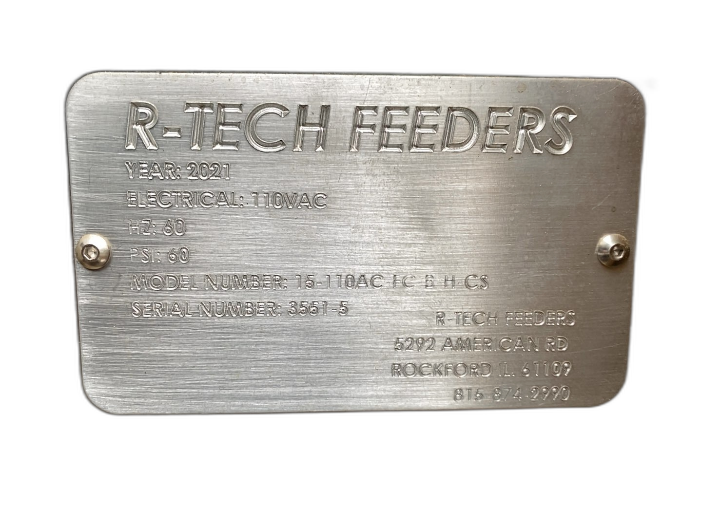 R-Tech 15-110AC-FC-B-H-CS Vibratory Feeder Bowl w/ Hopper, 110V, 60Hz