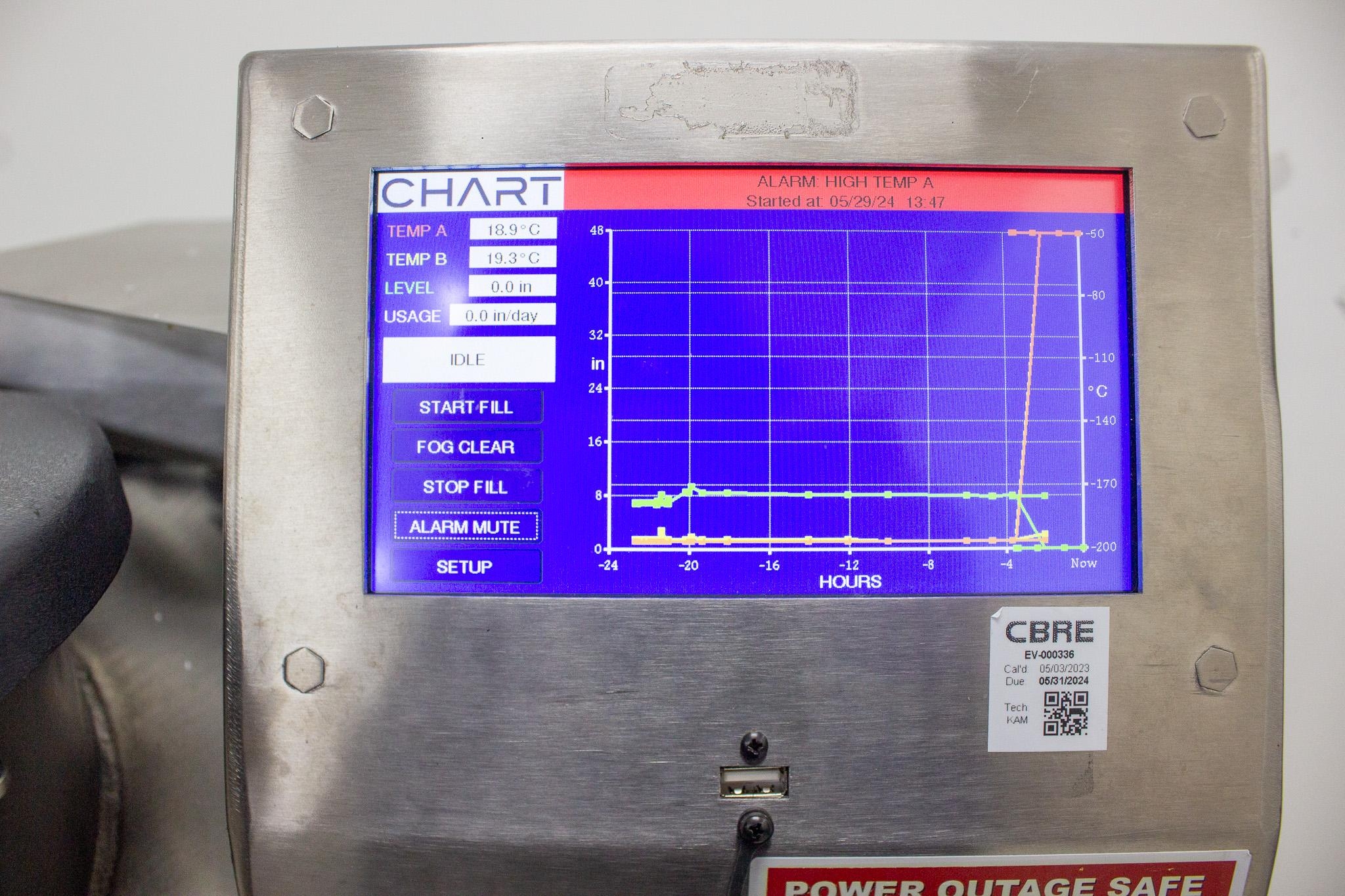 Chart 1536P-190 Liquid Nitrogen Freezer -190C Touchscreen Auto Fill