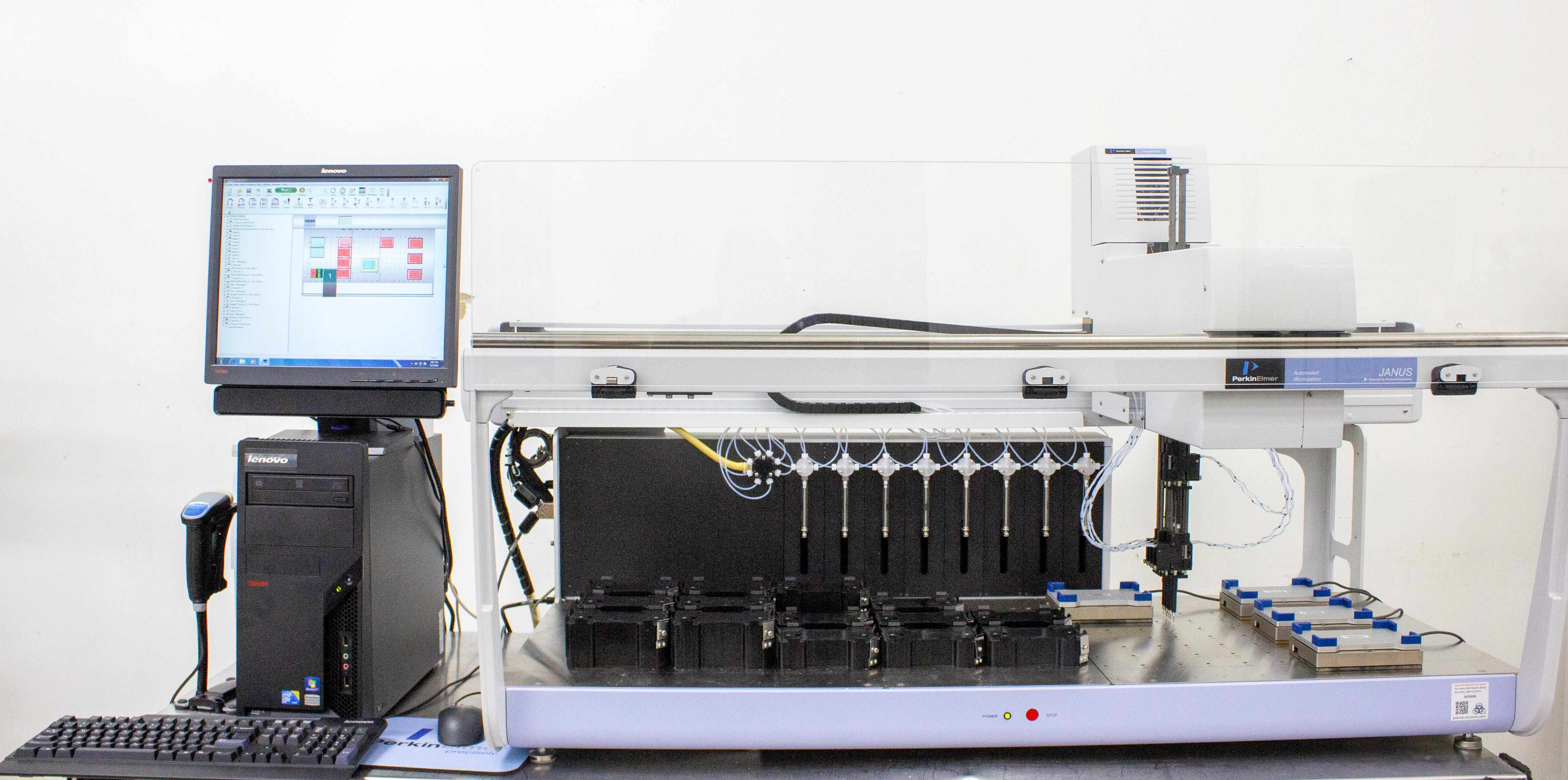 Perkin Elmer AJL8001 Liquid Handler Varispan 8-Tip Computer/Software Installed