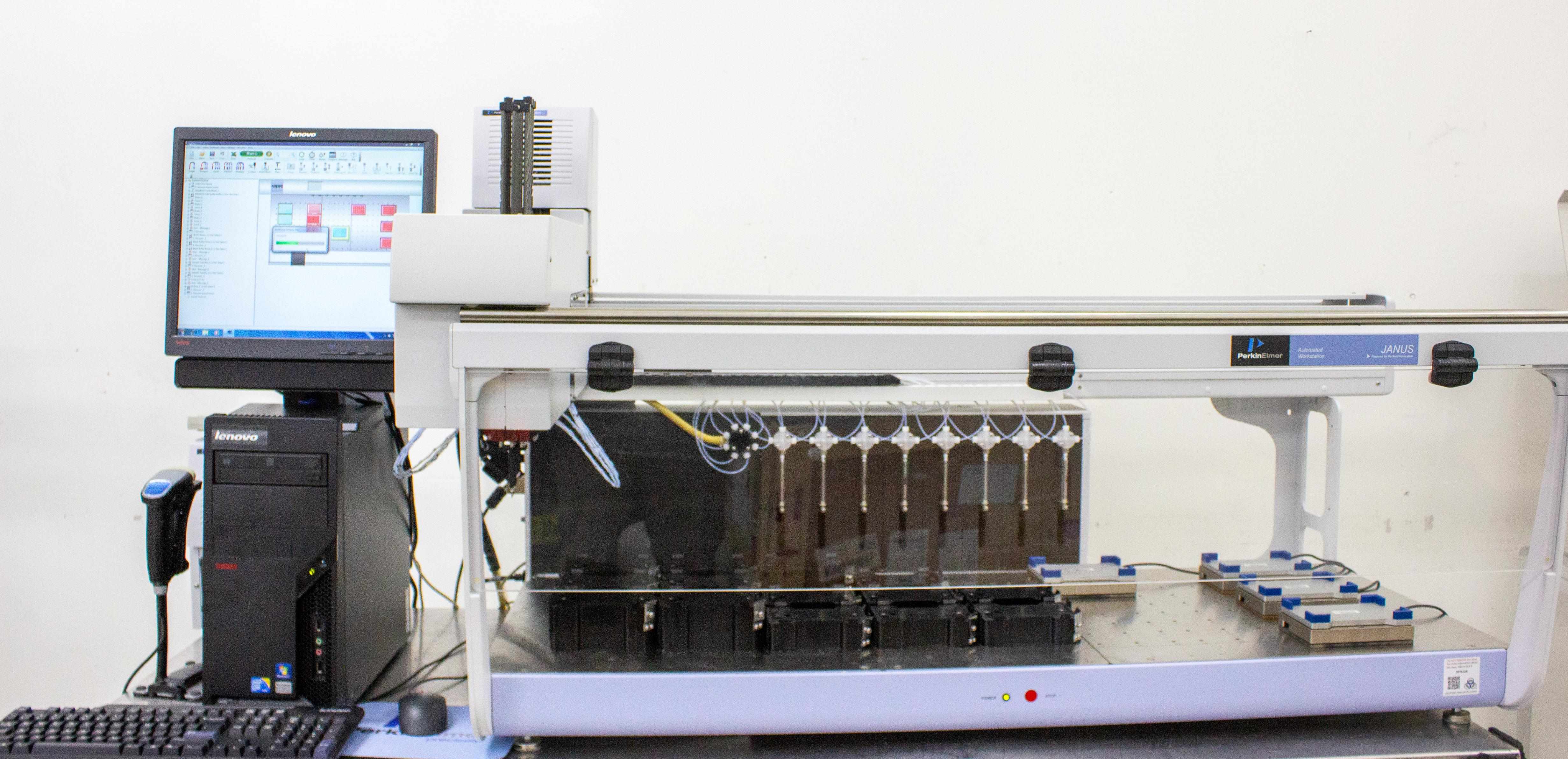 Perkin Elmer AJL8001 Liquid Handler Varispan 8-Tip Computer/Software Installed