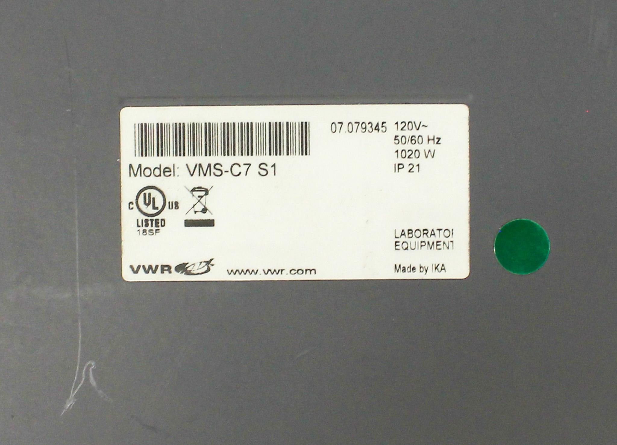 VWR VMS-C7-S1 Advanced Magnetic Hotplate Stirrer - 60-1600 RPM, 500C