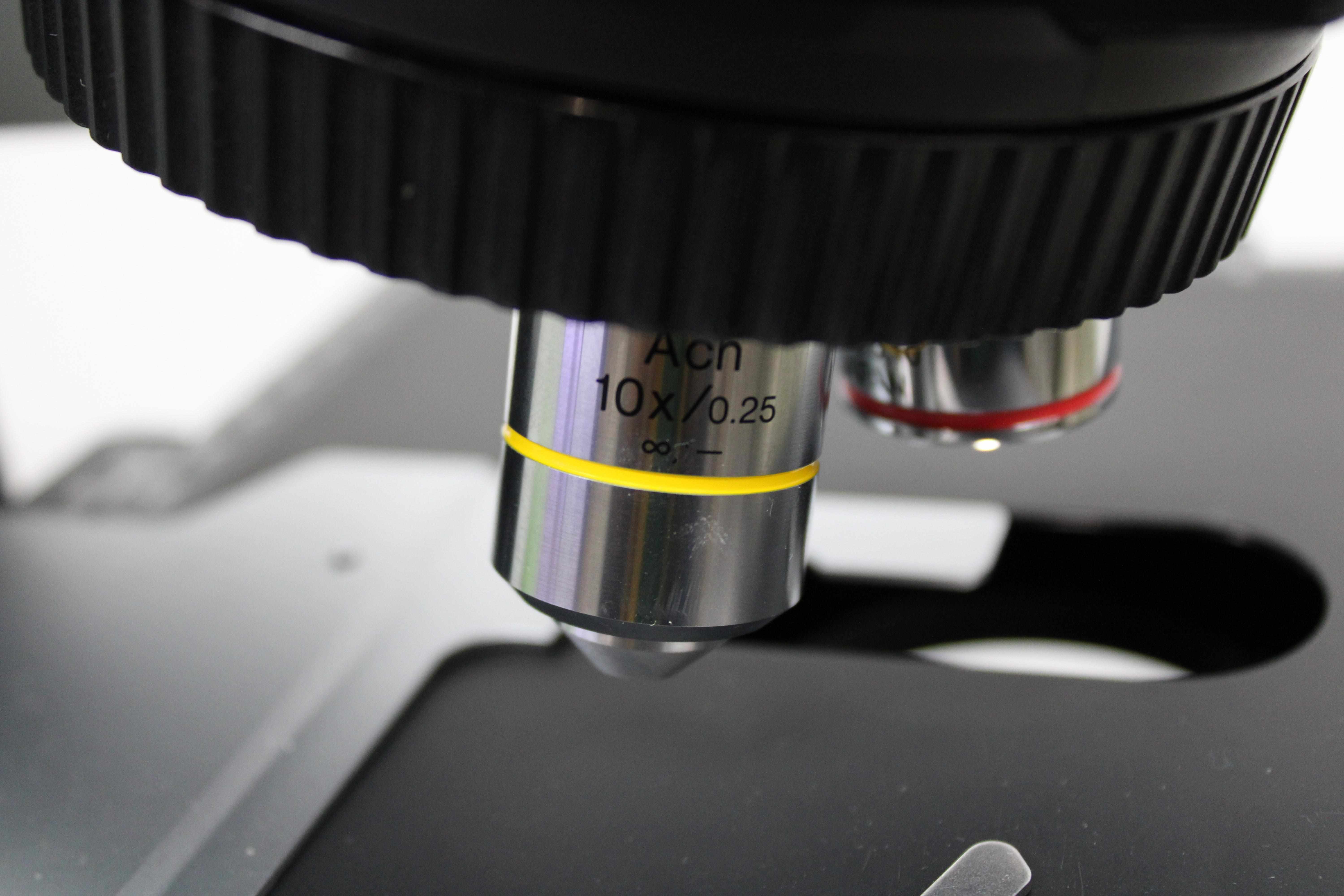 Olympus BX50F4 Microscope Imager 10x/0.25 4x/0.10 Lenses Halogen DP-12 Camera