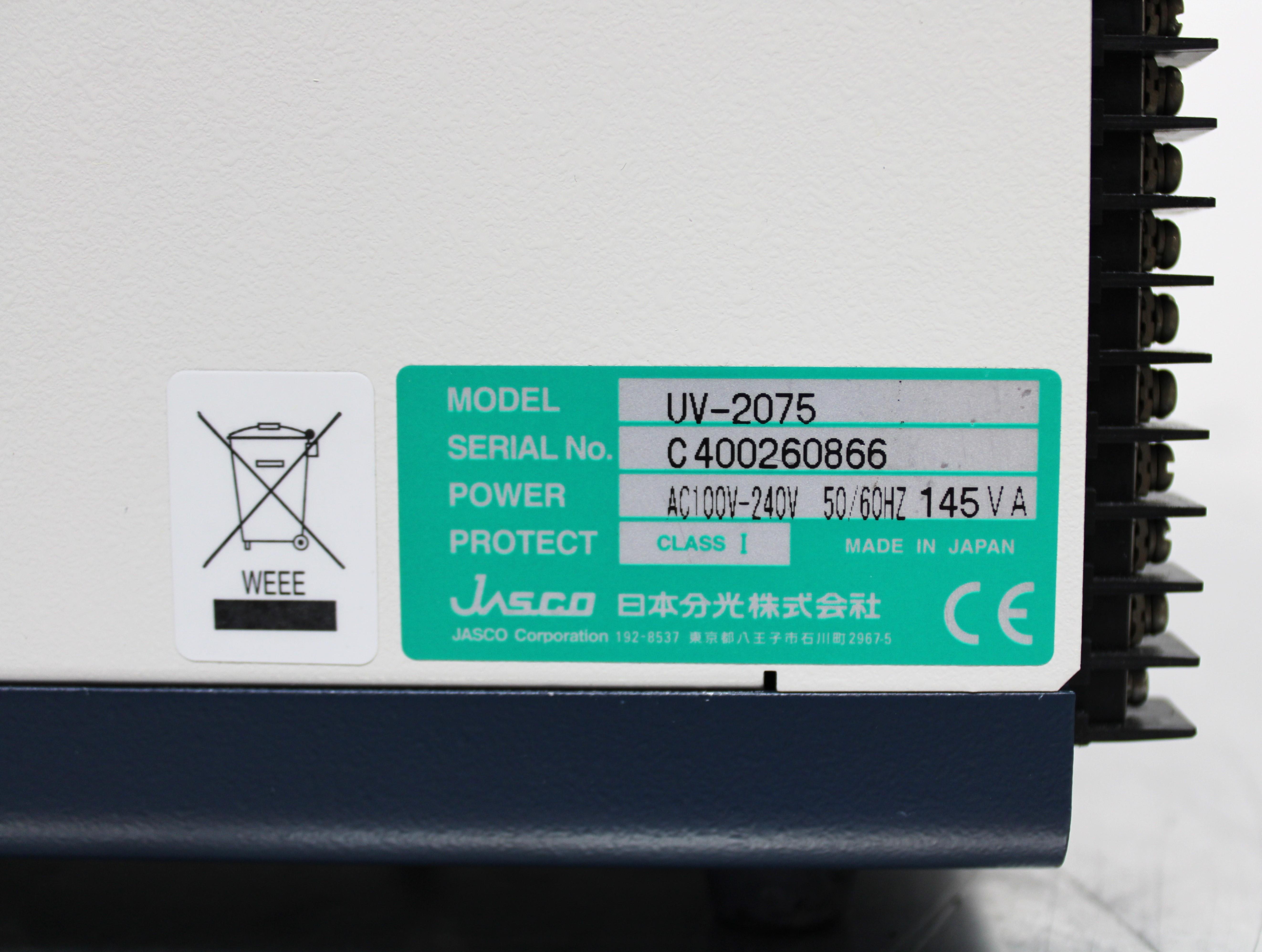 Jasco UV-2075 Plus Analytical Detector UV Vis Dual Beam Intelligent In Use