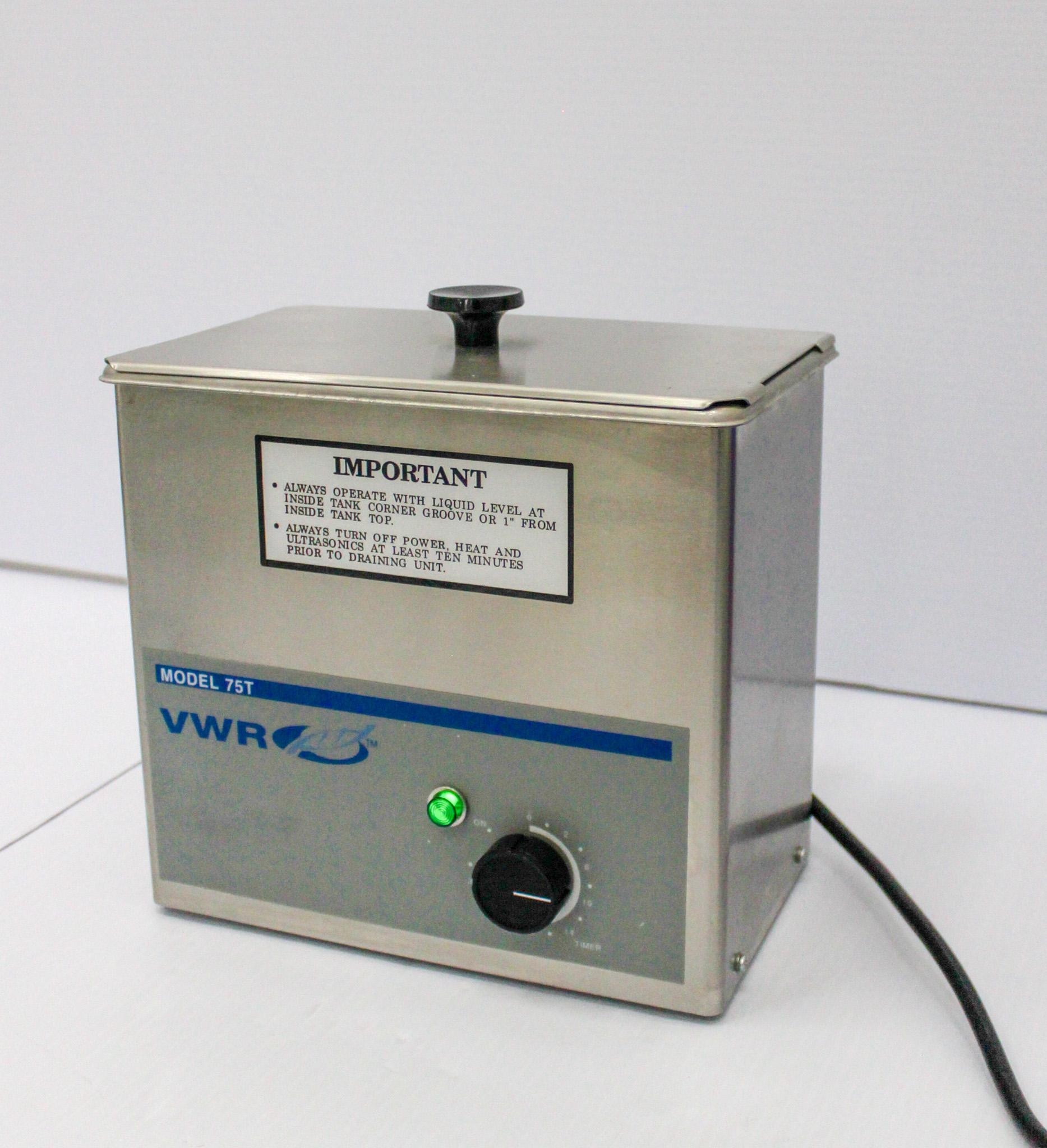 VWR 75T Ultrasonic Cleaner Water Bath, Digital Timer, 120V, 20-69C