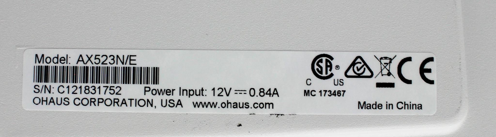 Ohaus AX523NE Analytical Balance Precision Lab Weighing 520g Capacity