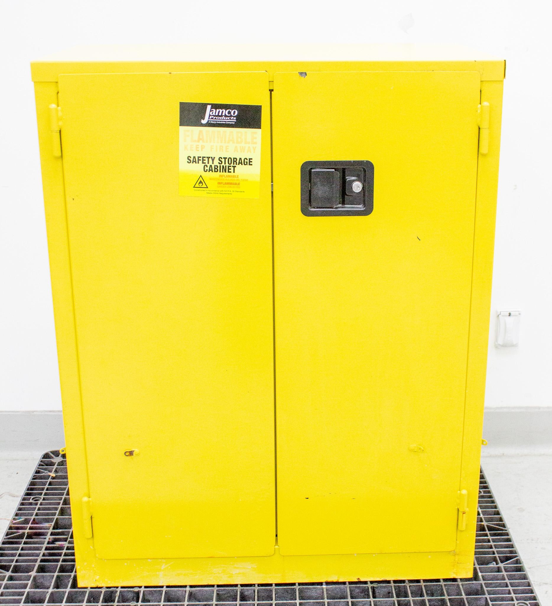 Jamco Flammable Safety Cabinet 34x18x44 Self Close Function Hazard Storage