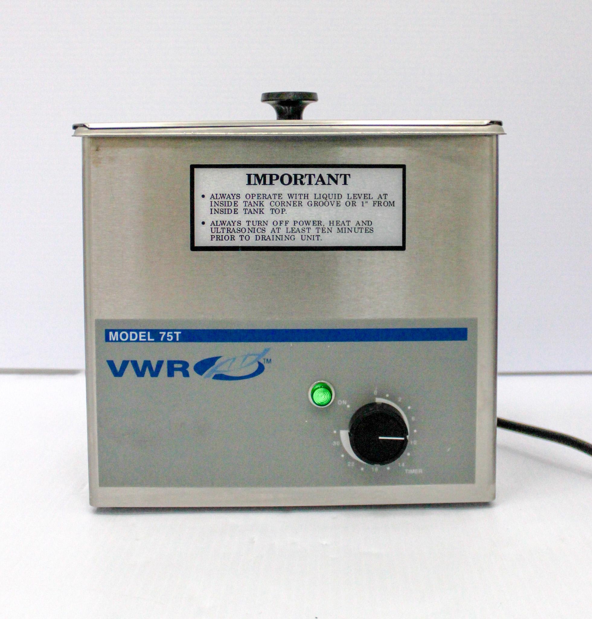 VWR 75T Ultrasonic Cleaner Water Bath, Digital Timer, 120V, 20-69C