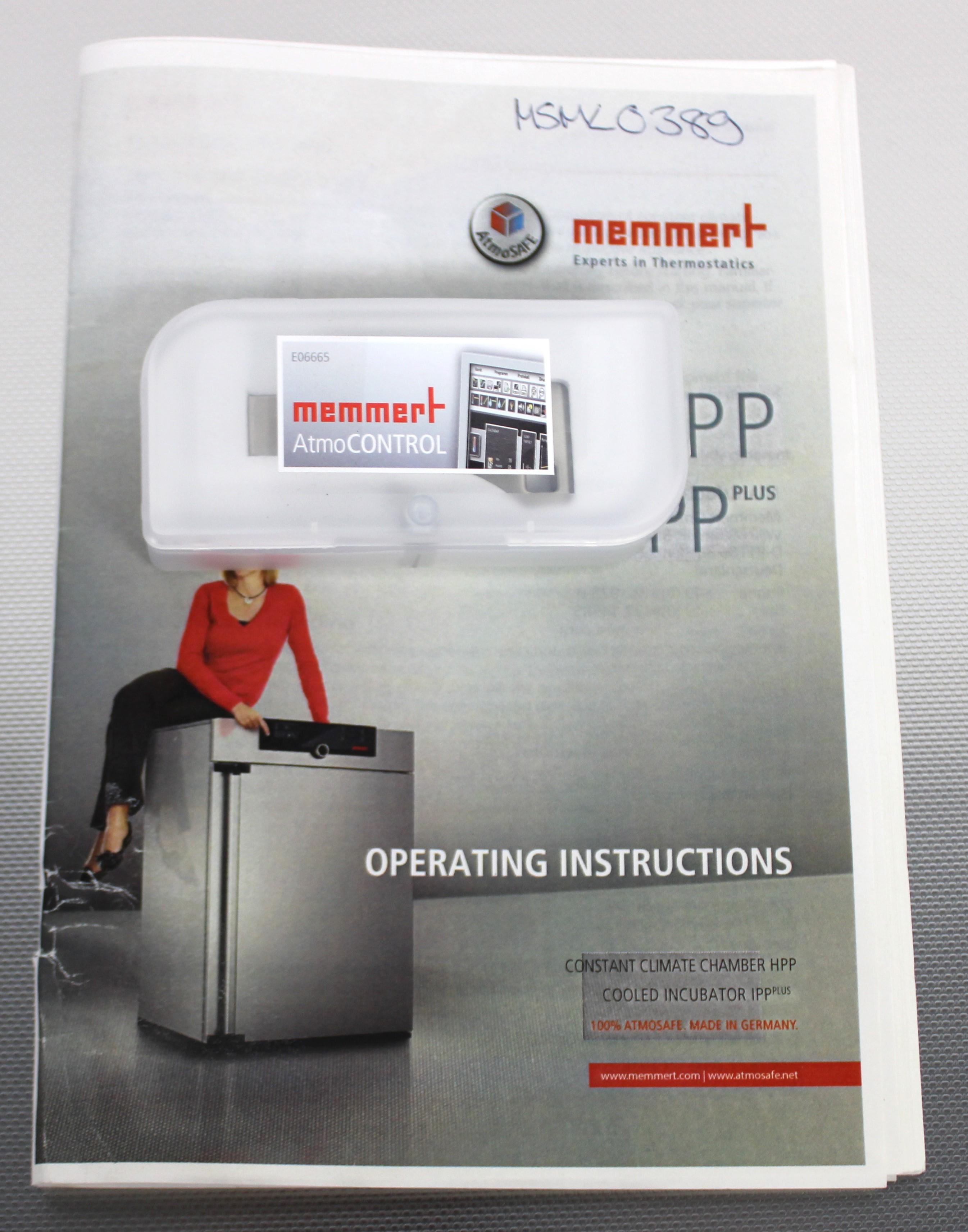 Memmert IPP110 Plus Incubator Refrigerated 108L 0 to 70C Peltier Elements Used