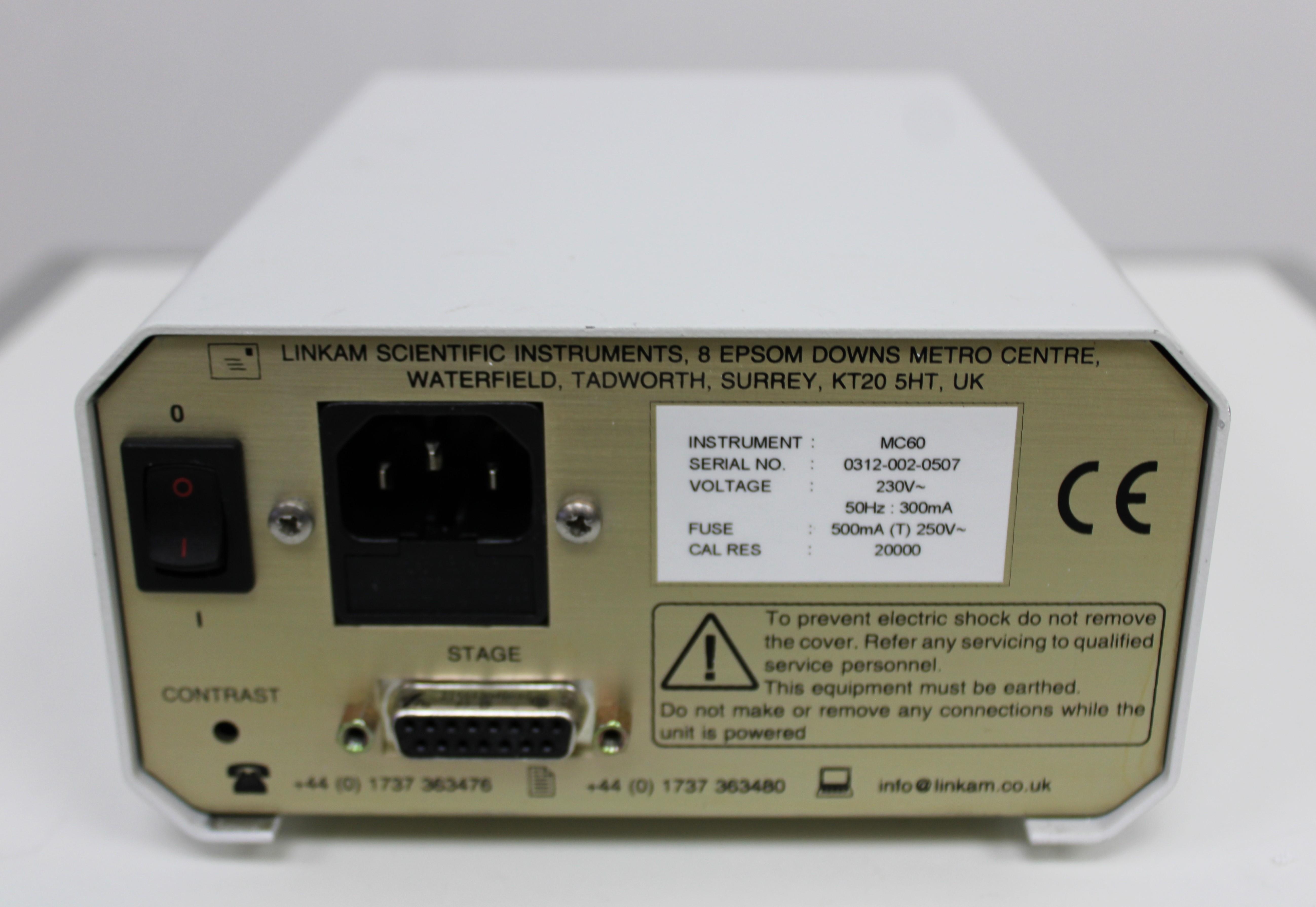 Linkam MC60 Warm Stage Controller 240V Used for Biological Applications