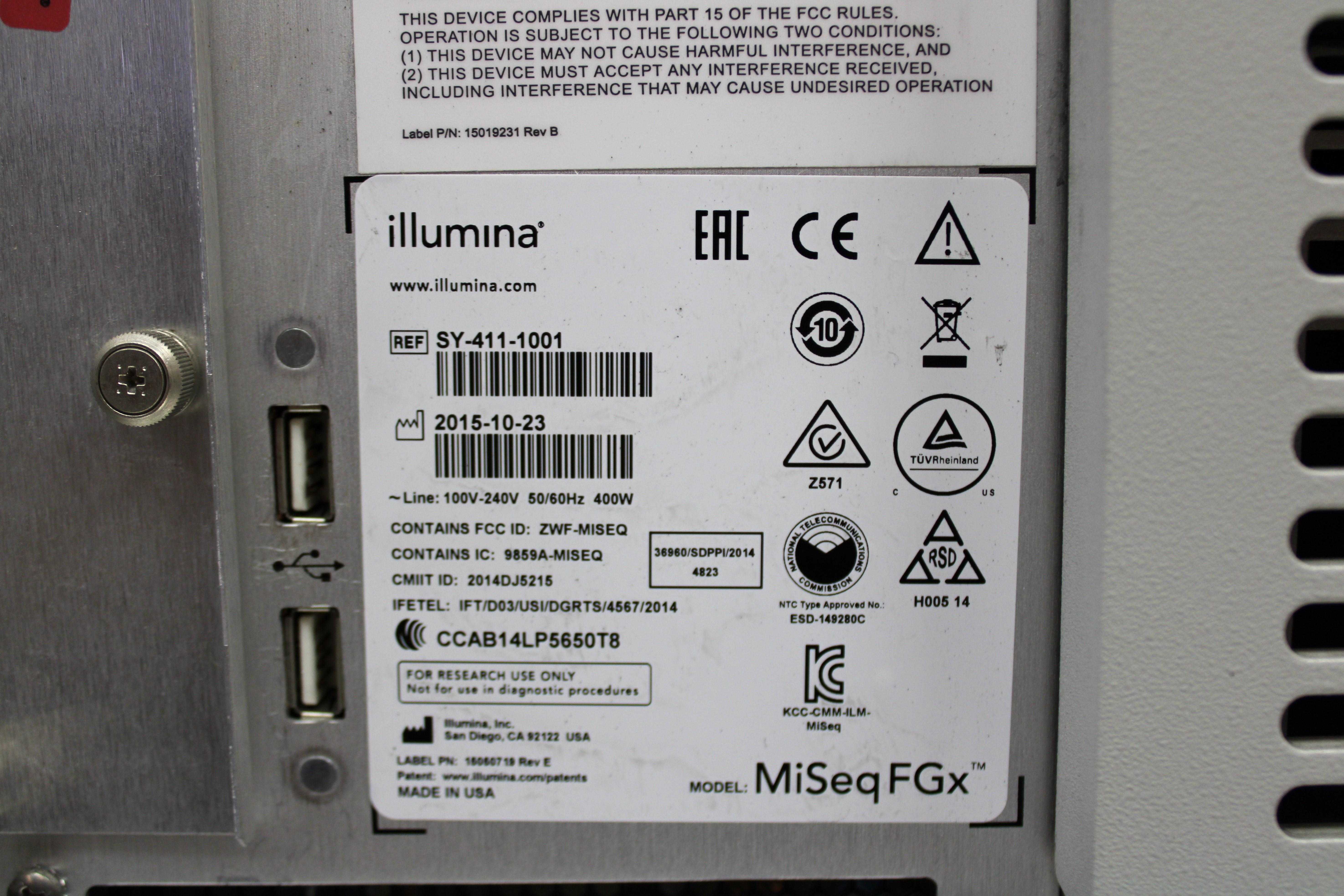 Illumina MiSeq FGx DNA Sequencer Forensic Genomics System Accurate Results