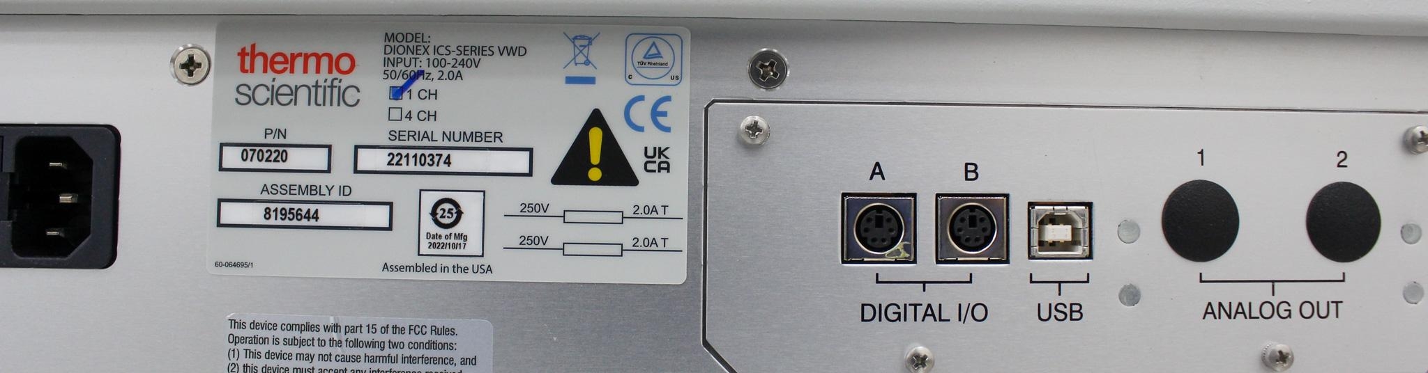 Thermo Dionex ICS-Series VWD HPLC Chromatography Detector Used Functional