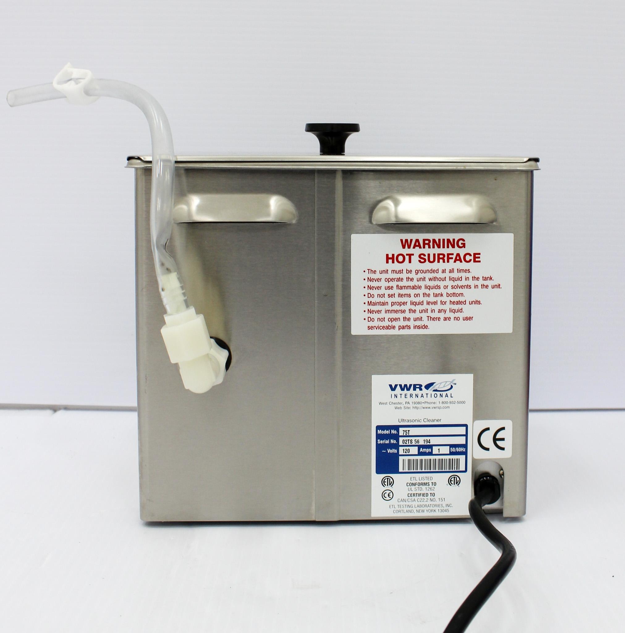 VWR 75T Ultrasonic Cleaner Water Bath, Digital Timer, 120V, 20-69C