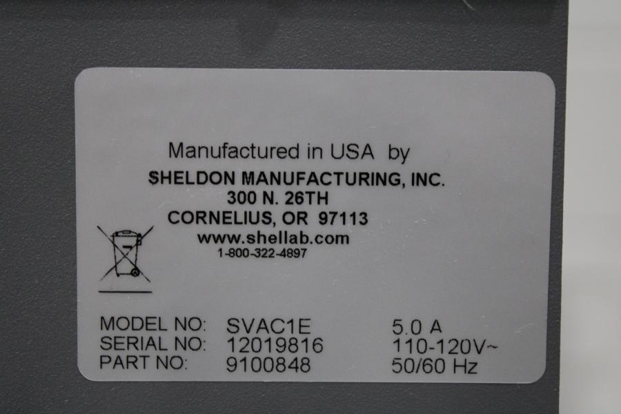 Shel SVAC1E Vacuum Oven 0.6 CuFt 210C Stainless Steel Chamber Gray