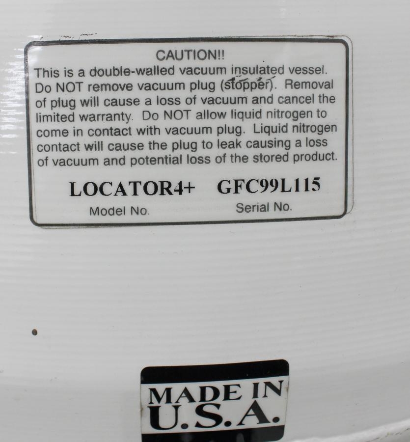 Barnstead Thermo Locator 4 Plus Cryogenic Storage System 111L Capacity -180C Alarm