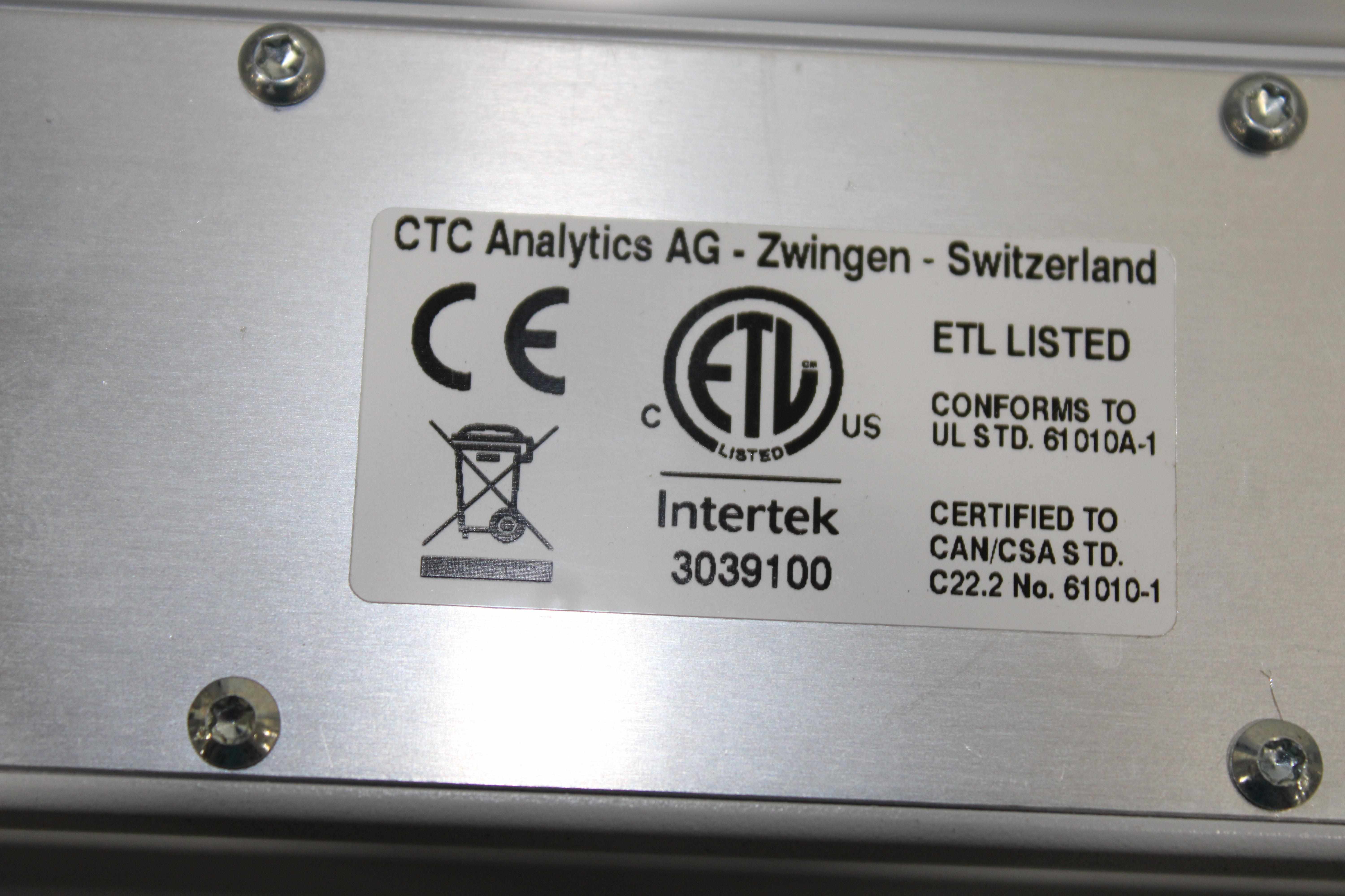 CTC-Analytics AG Intertek 2 Dual Head Arms and PALbus Power Supply Used