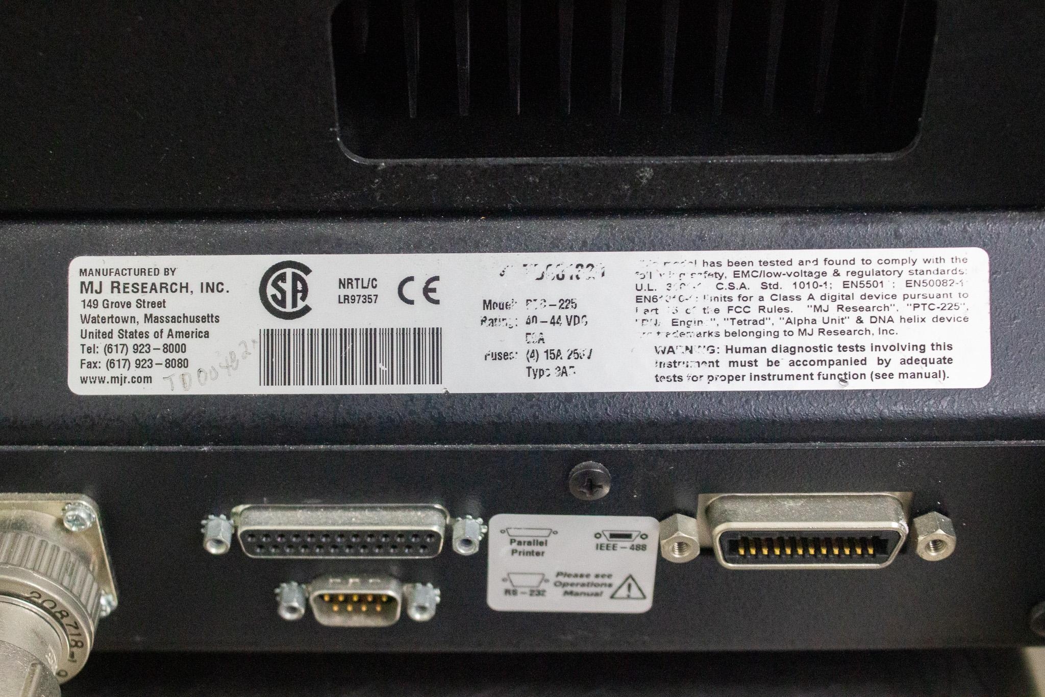 MJ Research PTC-225 Thermal Cycler with 4 Alpha Blocks, -5 to 105C Range