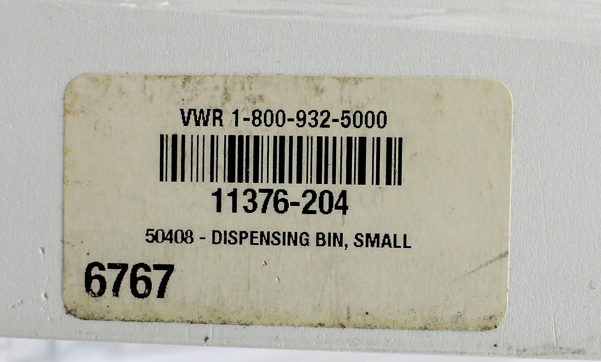 VWR 10032-084/086 Acrylic Dispensing Bins, Lot of 5, Medium/Small Sizes Used