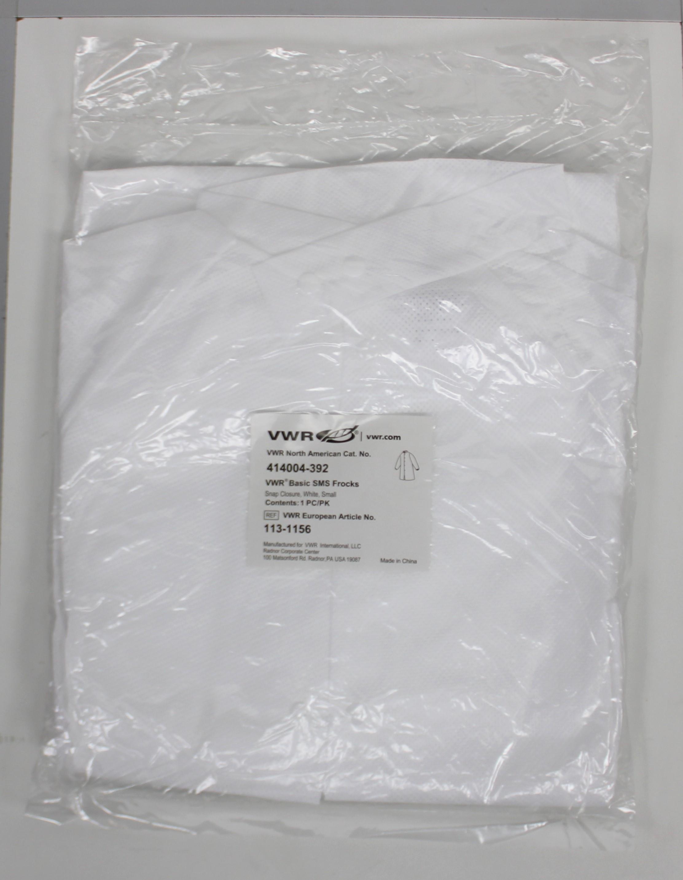 VWR Basic Frocks 113-1156 Laboratory Apparel Snap Closure SMS Fabric 2023
