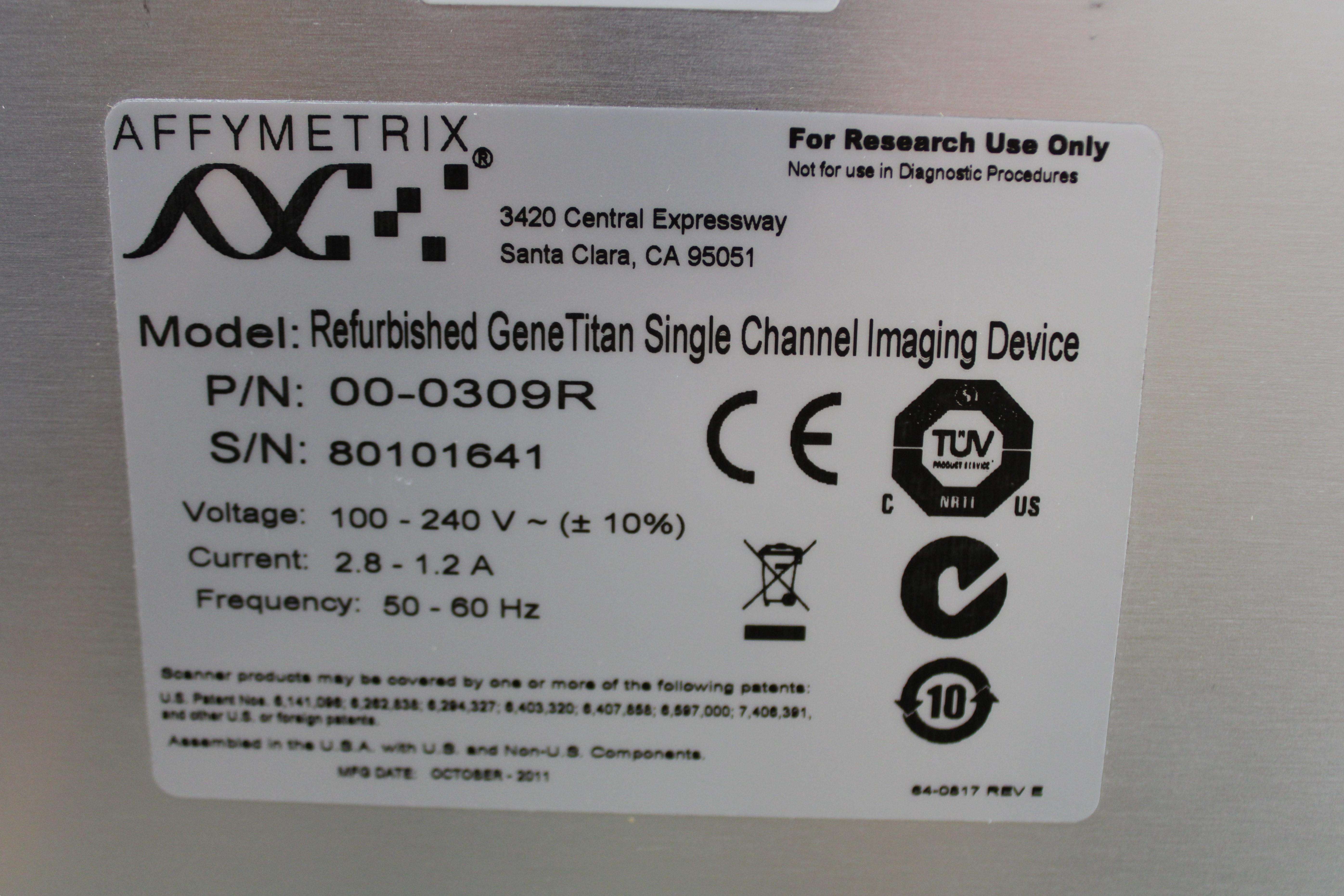 Affymetrix GeneTitan 00-0309R Microscope Imager Single Channel 240V